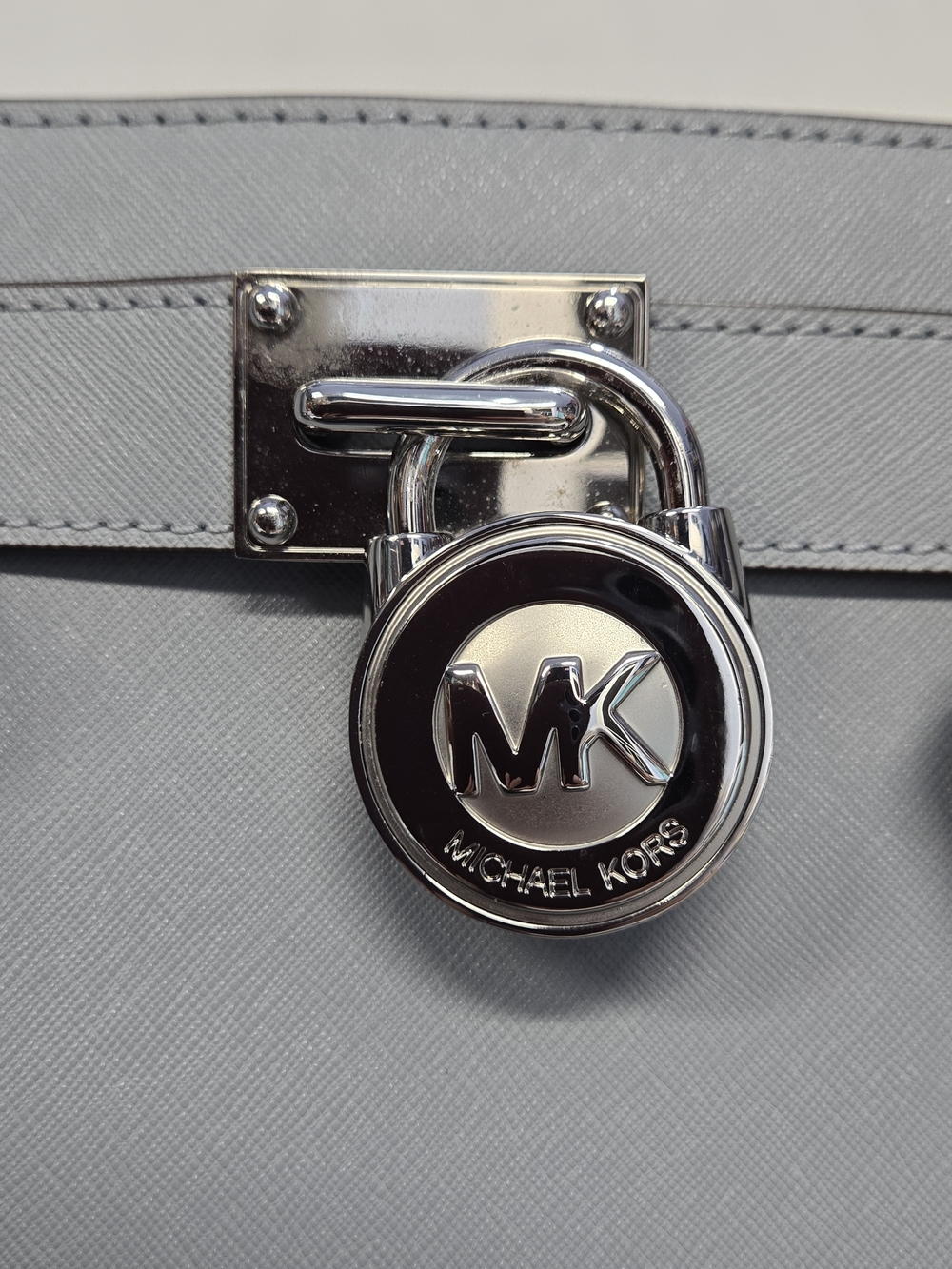 Michael Kors Hamilton Dusty Blue Lg EW Satchel Leather NWT 14.25"x12"x6.75" - Picture 7 of 14